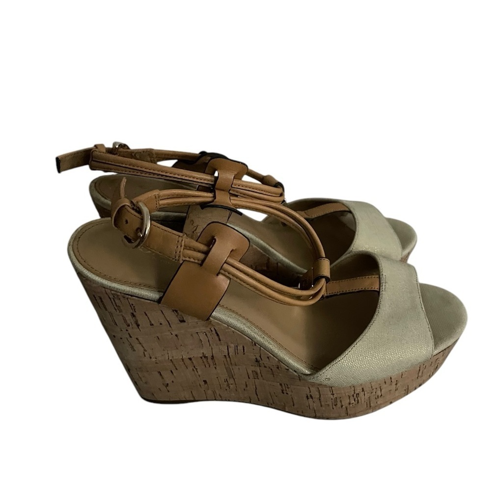 Coach  Linden Wedge Women's Tan Sandals Size 7.5 - Picture 3 of 8